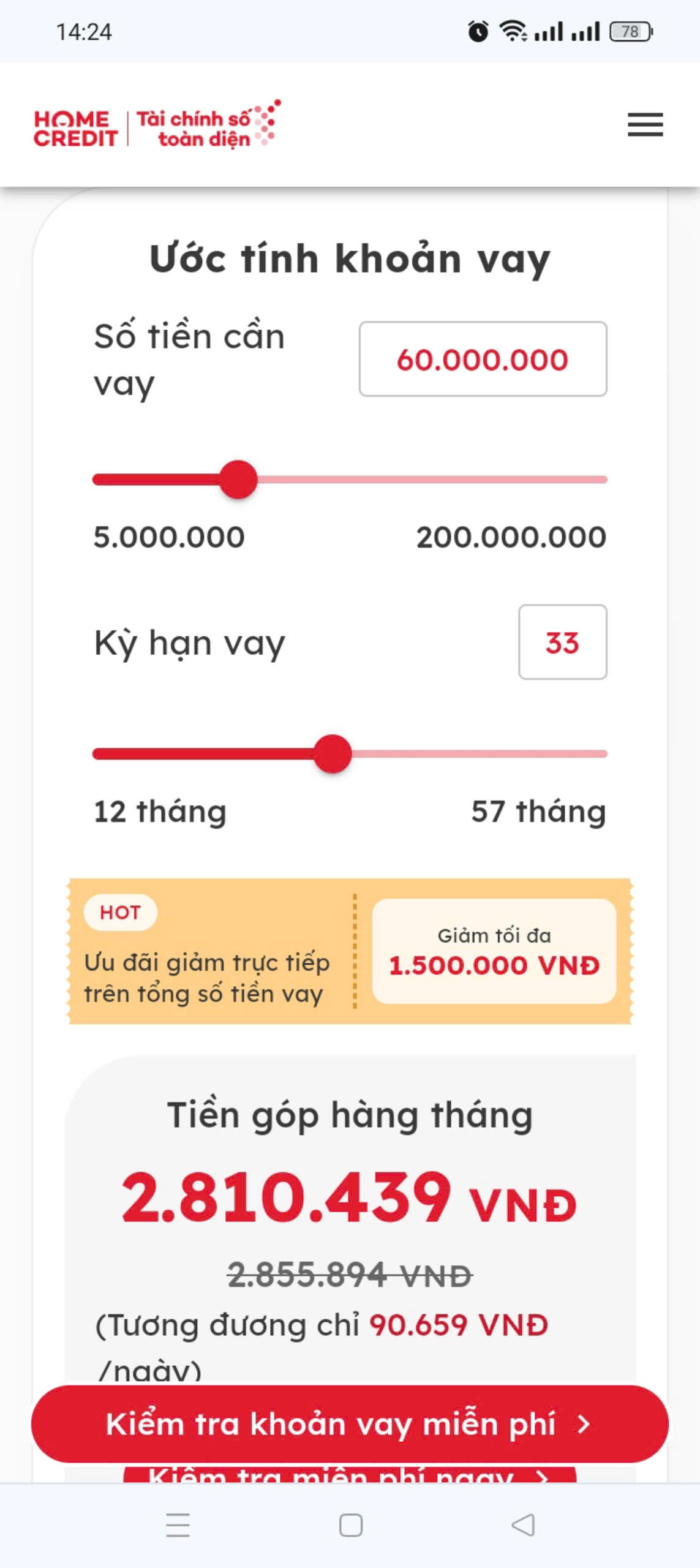 vay tiền online Homecredit