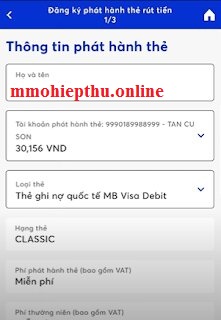 Mở tài khoản MB